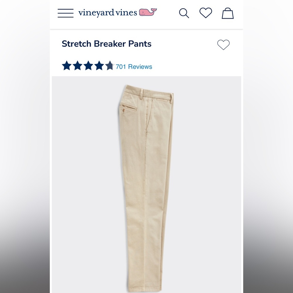 Vineyard Vines 32x34 khaki Breaker pant